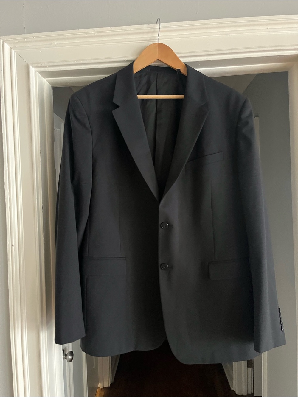 Theory Wool Men's Black Wool Two-Button Blazer sport coat 44R